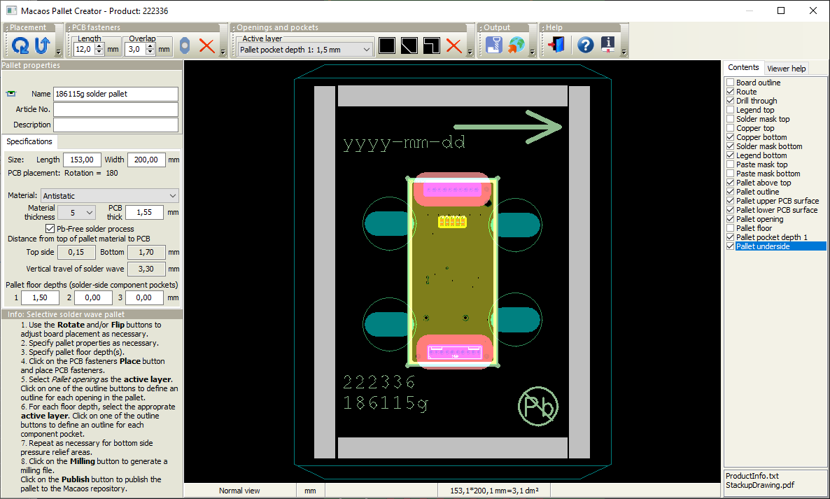 Solder pallet creator