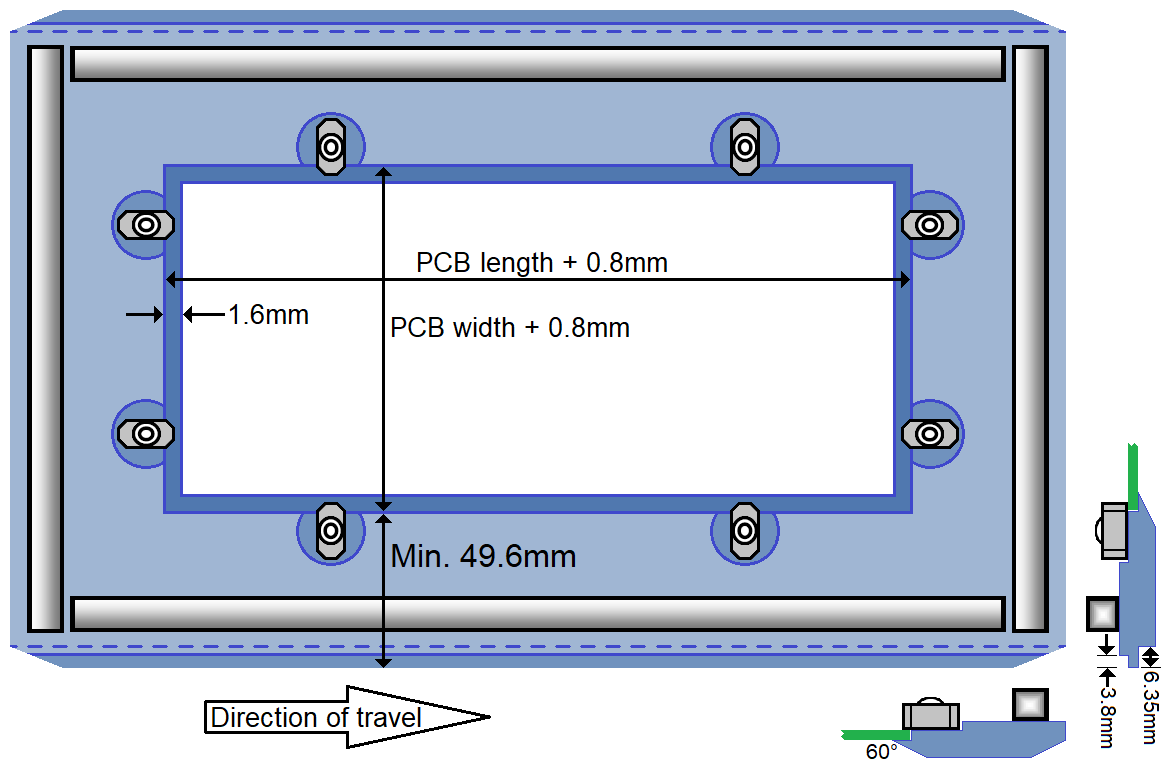 Solder wave pallet